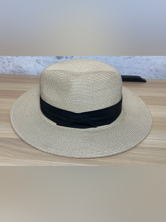 Furtalk Classic Straw Fedora sun Hat with Black Band - Picture 2 of 7